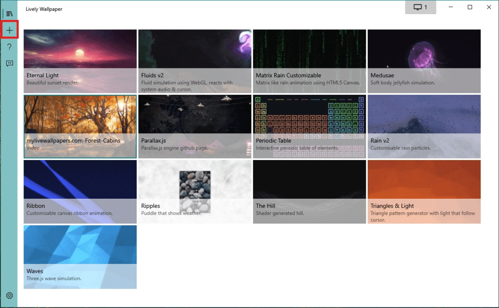 Pantalla principal de Lively Wallpaper