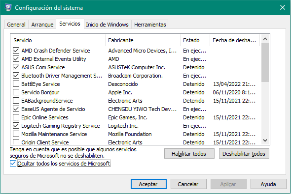 Configuración del sistema de Windows - Tecnógrafos