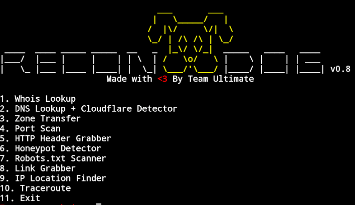 Usando la herramienta ReconDog